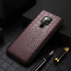 Soft Luxury Leather Snap On Case Cover R05 for Huawei Mate 20 X 5G Brown