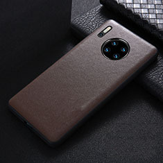 Soft Luxury Leather Snap On Case Cover R05 for Huawei Mate 30 5G Brown