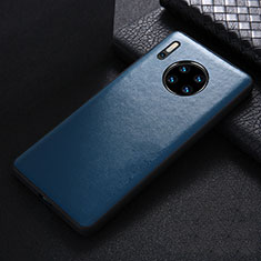 Soft Luxury Leather Snap On Case Cover R05 for Huawei Mate 30 Pro Blue