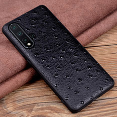 Soft Luxury Leather Snap On Case Cover R05 for Huawei Nova 5 Pro Black