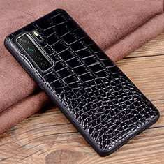 Soft Luxury Leather Snap On Case Cover R05 for Huawei Nova 7 SE 5G Black