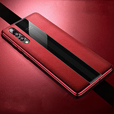 Soft Luxury Leather Snap On Case Cover R05 for Huawei P20 Pro Red