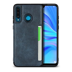 Soft Luxury Leather Snap On Case Cover R05 for Huawei P30 Lite XL Blue