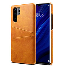 Soft Luxury Leather Snap On Case Cover R05 for Huawei P30 Pro Orange