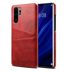 Soft Luxury Leather Snap On Case Cover R05 for Huawei P30 Pro Red
