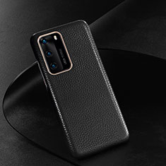 Soft Luxury Leather Snap On Case Cover R05 for Huawei P40 Black