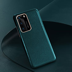 Soft Luxury Leather Snap On Case Cover R05 for Huawei P40 Green