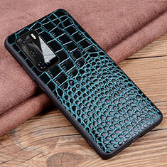Soft Luxury Leather Snap On Case Cover R05 for Huawei P40 Pro Blue