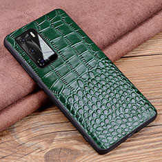 Soft Luxury Leather Snap On Case Cover R05 for Huawei P40 Pro Green