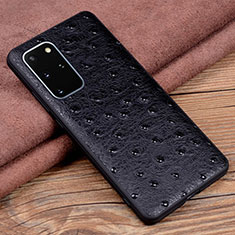 Soft Luxury Leather Snap On Case Cover R05 for Samsung Galaxy S20 Plus Black