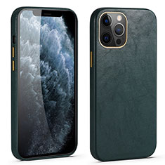 Soft Luxury Leather Snap On Case Cover R06 for Apple iPhone 12 Pro Max Midnight Green