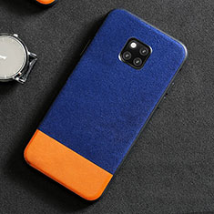 Soft Luxury Leather Snap On Case Cover R06 for Huawei Mate 20 Pro Blue