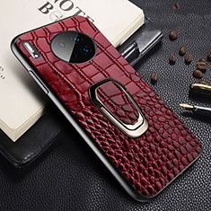 Soft Luxury Leather Snap On Case Cover R06 for Huawei Mate 30 Pro 5G Red Wine