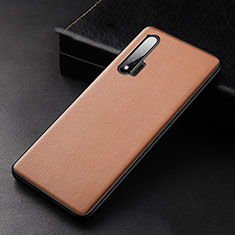 Soft Luxury Leather Snap On Case Cover R06 for Huawei Nova 6 Orange
