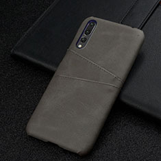 Soft Luxury Leather Snap On Case Cover R06 for Huawei P20 Pro Gray