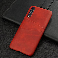 Soft Luxury Leather Snap On Case Cover R06 for Huawei P20 Pro Red