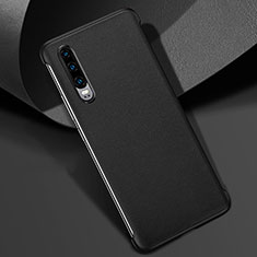 Soft Luxury Leather Snap On Case Cover R06 for Huawei P30 Black