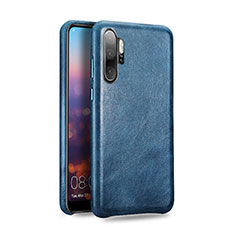 Soft Luxury Leather Snap On Case Cover R06 for Huawei P30 Pro Blue