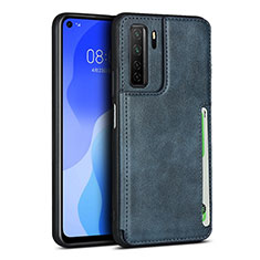 Soft Luxury Leather Snap On Case Cover R06 for Huawei P40 Lite 5G Blue