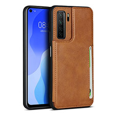 Soft Luxury Leather Snap On Case Cover R06 for Huawei P40 Lite 5G Orange