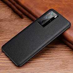 Soft Luxury Leather Snap On Case Cover R06 for Huawei P40 Pro Black