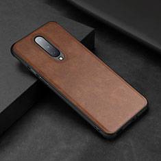 Soft Luxury Leather Snap On Case Cover R06 for OnePlus 8 Brown