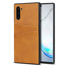 Soft Luxury Leather Snap On Case Cover R06 for Samsung Galaxy Note 10 Orange