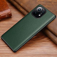 Soft Luxury Leather Snap On Case Cover R06 for Xiaomi Mi 11 Lite 5G NE Green