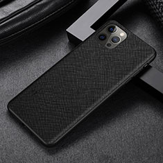 Soft Luxury Leather Snap On Case Cover R07 for Apple iPhone 12 Pro Max Black