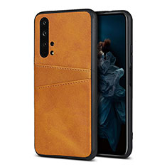 Soft Luxury Leather Snap On Case Cover R07 for Huawei Honor 20 Pro Orange