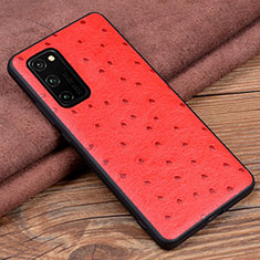Soft Luxury Leather Snap On Case Cover R07 for Huawei Honor V30 5G Red