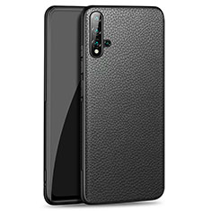 Soft Luxury Leather Snap On Case Cover R07 for Huawei Nova 5 Black