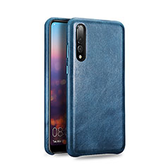 Soft Luxury Leather Snap On Case Cover R07 for Huawei P20 Pro Blue