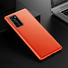 Soft Luxury Leather Snap On Case Cover R07 for Huawei P40 Pro Orange