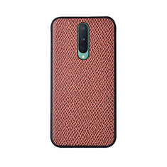 Soft Luxury Leather Snap On Case Cover R07 for OnePlus 8 Brown