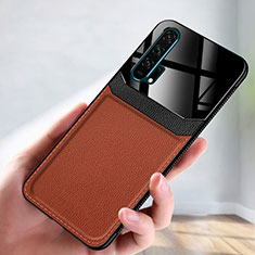 Soft Luxury Leather Snap On Case Cover R08 for Huawei Honor 20 Pro Brown