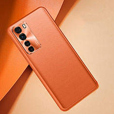 Soft Luxury Leather Snap On Case Cover R08 for Huawei Nova 7 SE 5G Orange