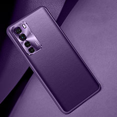 Soft Luxury Leather Snap On Case Cover R08 for Huawei Nova 7 SE 5G Purple