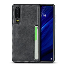 Soft Luxury Leather Snap On Case Cover R08 for Huawei P30 Black
