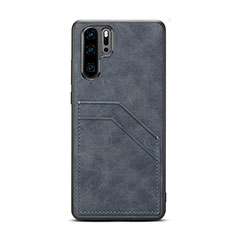 Soft Luxury Leather Snap On Case Cover R08 for Huawei P30 Pro Dark Gray