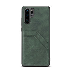 Soft Luxury Leather Snap On Case Cover R08 for Huawei P30 Pro New Edition Green