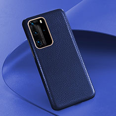 Soft Luxury Leather Snap On Case Cover R08 for Huawei P40 Pro Blue