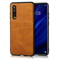 Soft Luxury Leather Snap On Case Cover R09 for Huawei P30 Orange