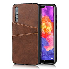 Soft Luxury Leather Snap On Case Cover R10 for Huawei P20 Pro Brown