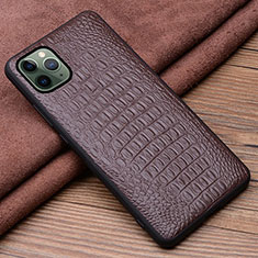 Soft Luxury Leather Snap On Case Cover R11 for Apple iPhone 11 Pro Max Brown