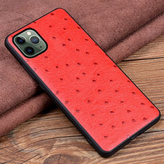 Soft Luxury Leather Snap On Case Cover R12 for Apple iPhone 11 Pro Red