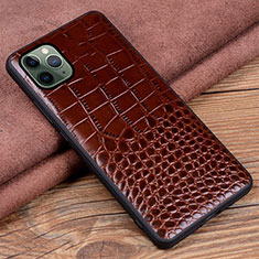 Soft Luxury Leather Snap On Case Cover R14 for Apple iPhone 11 Pro Max Brown