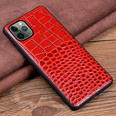 Soft Luxury Leather Snap On Case Cover R14 for Apple iPhone 11 Pro Red
