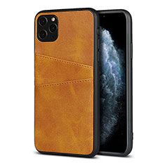 Soft Luxury Leather Snap On Case Cover R15 for Apple iPhone 11 Pro Max Orange