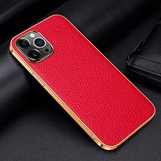Soft Luxury Leather Snap On Case Cover S01 for Apple iPhone 13 Pro Red